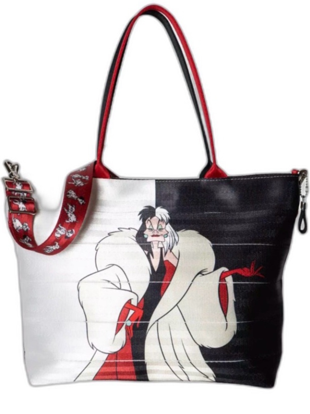 Graphic Character Tote Bag in Black, White & Red